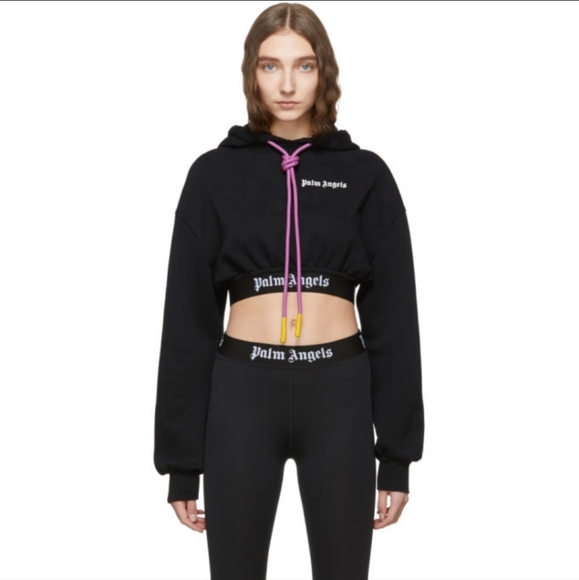 BB2. PALM ANGELS CROPPED NEW BASIC HOODIE - Picture 2 of 15